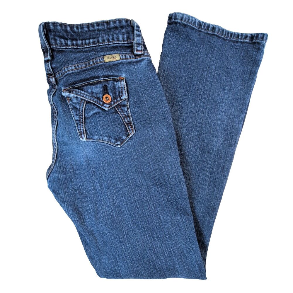 Levi Strauss Signature Stretch Jeans Women Sz 4 Mid Wash Flap Pocket Bootcut Y2K